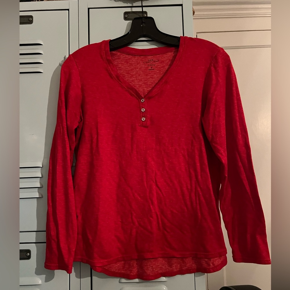 Barely worn red long sleeve tee